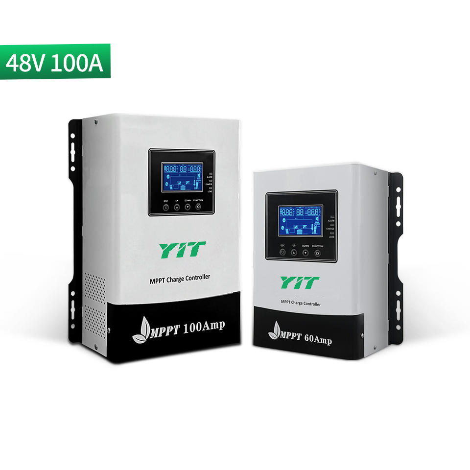 YIT 12V/24V/36V/48V adaptive MPPT 100A LCD MPPT Solar charge controller solar regulator 100A
